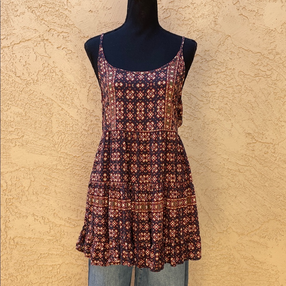Brandy Melville Patterned Mini Dress with Open Back